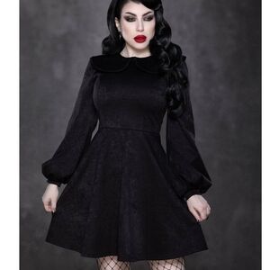 Katakomb Black Vegan Suede Piper Flare Dress